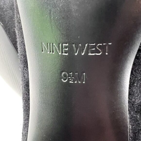 Nine West Sawtelle Black Suede Ankle Strap Kitten Heel Pumps - Picture 10 of 10